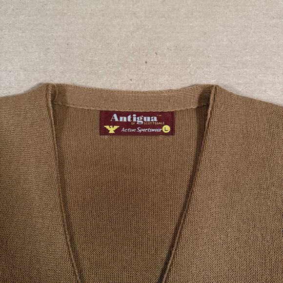 Vintage Southwest Native American Cardigan Sweater Brown Orlon Knit USA 90s - Picture 5 of 7